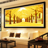 满地全景2米油画大幅新款客厅丝线十字锈风景系列印花十字绣黄金