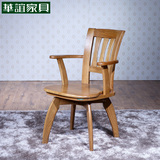 华谊家具 电脑椅纯实木家用转椅仿古办公椅纯橡木学习椅书房家具