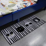简约现代彩色三角几何卡通黑白猫钢琴地毯卧室进门垫床边地垫脚垫