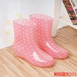 夏季成人高筒平底防水鞋雨鞋女韩国时尚学生防滑中筒雨靴水靴水鞋