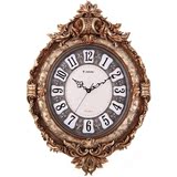 新款杰伯力欧式客厅钟表简约挂钟现代静音钟创意复古树脂装饰壁钟