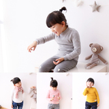 2015冬款女童儿童装宝宝针织衫打底衫纯色半高领套头弹力薄毛衣