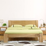 欧式简约纯实木白橡木家具平板双人床新婚大床平板床1.8 1.5 2米