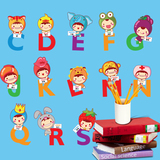 26个字母娃娃幼儿园英语教室布置墙贴儿童卡通早教英文教学墙贴纸