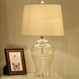 简约欧式水晶玻璃台灯卧室床头灯现代客厅创意装饰台灯时尚书房灯