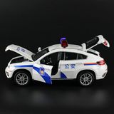仿真1:32宝马X6合金汽车模型 丰田霸道警车声光回力儿童玩具汽车