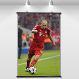 德甲拜仁慕尼黑荷兰罗本足球明星挂画贴装饰画墙画世界杯高清喷绘
