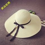 天天特价 太阳帽子草帽女夏天沙滩帽可折叠遮阳帽出游度假大沿帽