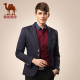 骆驼男装 2015新款秋季青年修身纯色休闲长袖便西 西装男