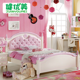 韩式田园单人床新款儿童床小孩床女孩 家具组合套房粉色公主床