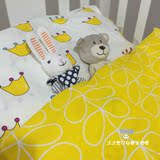 ins爆款 宜家风格全棉宝宝婴儿床上用品三件套幼儿园床单被套枕套