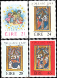 爱尔兰邮票1989年 圣诞节 绘画 儿童 4全全品