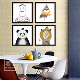 创意北欧极简小清新客厅装饰画壁画餐厅卧室床头动物挂画有框画