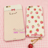 可爱水果iphone6/6plus蝴蝶结草莓手机软套全包硅胶套粉色手机壳5