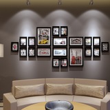 狮家实木欧式现代简约照片墙 时尚创意相片墙相框墙组合客厅