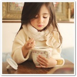 女童T恤韩国童装2014秋冬装新款毛绒高领保暖T恤儿童长袖加绒上衣