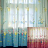 棉质环保可爱长颈鹿卡通窗帘幼儿园装饰儿童房遮光窗帘飘窗落地窗