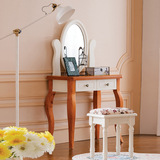 菲尔地中海风格梳妆台梳妆镜组合 小户型实木梳妆桌化妆台