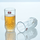 青苹果钻石杯家用透明玻璃杯套装水杯果汁杯耐热茶杯啤酒杯6只装