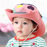 儿童遮阳帽子夏季男女童韩国出游防晒太阳帽宝宝盆帽1-2-3岁包邮