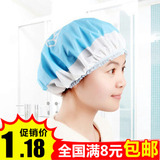 韩国洗澡成人帽卡通透气防水厨房防油烟帽子沐浴帽可爱焗油大浴帽
