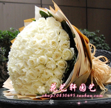 99朵白玫瑰花束上海鲜花速递母亲节鲜花预定求婚鲜花生日爱情订花