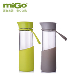 MIGO大容量透明玻璃水杯子过滤玻璃水瓶 带盖便携 饮料杯泡茶0.5L