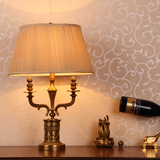 普吉奥欧式古典全铜台灯布艺台灯个性创意卧室酒店复式楼别墅台灯