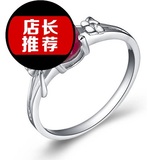 缅甸纯天然红宝石女s925纯银戒指食指韩国时尚原创设计手工镶刻字