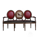 欧式简约实木三人沙发椅 美式乡村实木创意形象沙发现代接待沙发