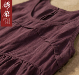 2015夏季新品亚麻女装上衣纯色宽松小吊带 袖t恤棉麻背心外穿短款