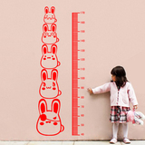 包邮墙贴兔兔身高贴儿童房间装饰贴纸平面欧式壁贴画防水PVC动物