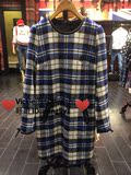 【特价代】ELAND正品15冬款格子羊毛连衣裙EEOW54T51A OW54T51A