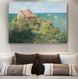 渔夫的小屋 莫奈地中海风格油画欧式风景装饰画沙发背景卧室挂画