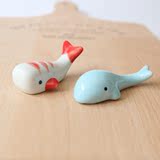 日式zakka鲸鱼陶瓷筷子托筷子架筷枕托创意小摆件礼物