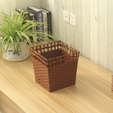 草编创意垃圾桶创意桌面收纳环保客厅家居纸篓家庭藤编时尚方形