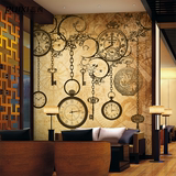 蕊西欧式怀旧复古墙纸书房餐厅咖啡厅个性背景墙壁纸抽象玄关壁画