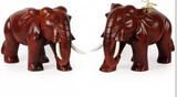 越南红木雕刻工艺品 实木象摆件大象摆件 配对家居风水摆件