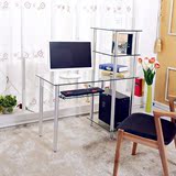 时尚烤漆钢化玻璃电脑桌台式家用简约转角电脑桌书桌小户型办公桌