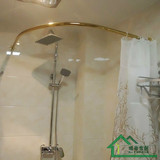 金色卫生间浴帘杆304不锈钢L型弧形浴室转角加厚一次成型送金属环