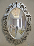 欧式典雅椭圆壁挂镜 大浴室镜 化妆镜试衣镜全身镜玄关装饰镜子