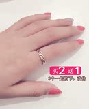 复古镂空韩版钛钢镀18K玫瑰金彩金戒指女指环食指关节戒配饰