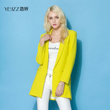 YE＇JZZ/意界2016春季韩版新款简约时尚女士修身外套中长款小西装