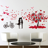 可移除浪漫爱情树墙贴纸客厅情侣卧室贴画沙发电视墙壁墙上装饰画