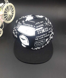 韩版潮牌原宿风帽子涂鸦AAPE棒球帽GD嘻哈帽夏天男女平沿帽情侣帽