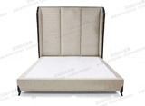直销新古典 欧式 美式乡村 实木布艺床 软包双人床 高背橡木婚床
