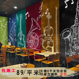 3d抽象艺术乐器墙纸音符壁画咖啡店酒吧ktv舞蹈音乐休闲壁纸
