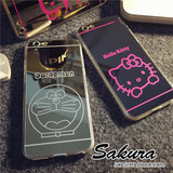 Hello Kitty镜面镜子iphone6 plus手机壳 苹果6卡通硅胶套5s软壳