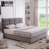 尚驰 布床北欧布艺床现代简约小户型高档储物床1.8米1.5米双人床