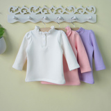 女童装春装春秋冬1-2-3岁女宝宝加绒上衣婴儿长袖T恤打底衫半高领